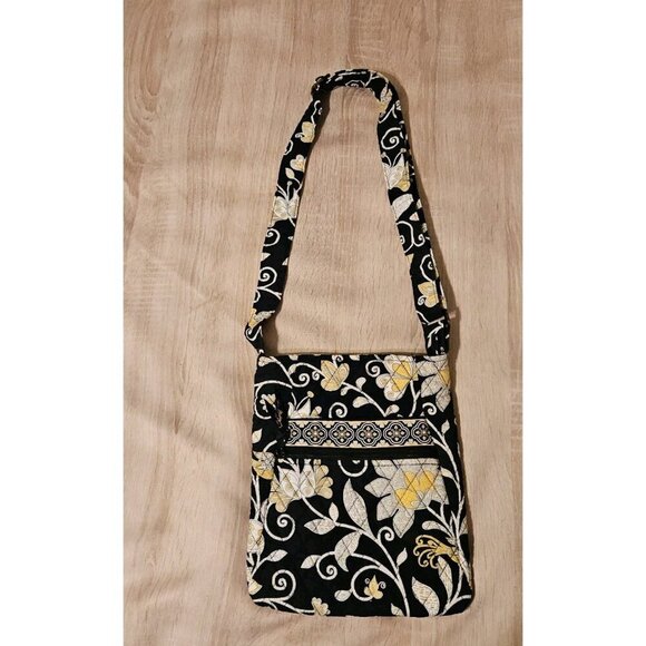 Vera Bradley Handbags - Vera Bradley Black  Yellow Bird Retired Crossbody Bag Purse Adjustable Strap